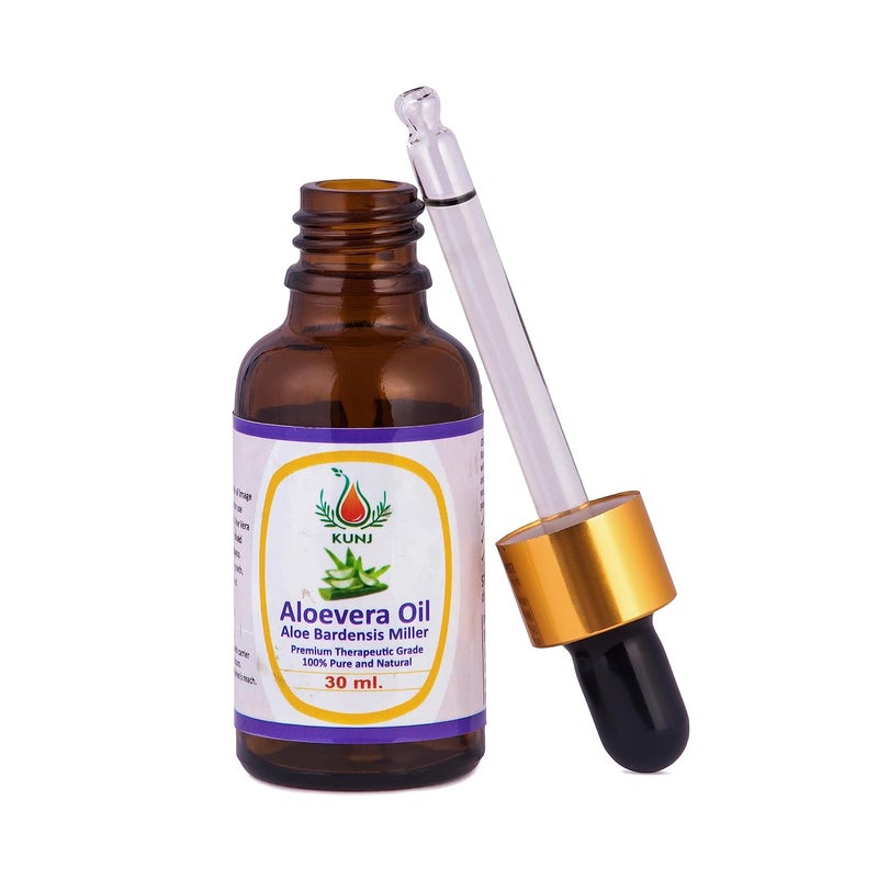 KUNJ KUNJ Aloe Vera Oil Aloe barbadensis miller 100 Pure  Natural Undiluted Therapeutic Grade Steam Distilled For Hair Care Body Care Skin Care Massage  Aromatherapy 30ML - Image 3
