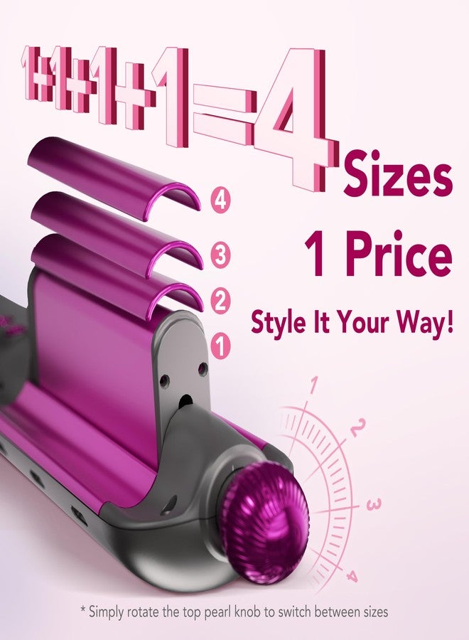 SKG Hair Crimper for Women, Beach Wave Hair Tool, Curling Wand with 4 Adjusted Curl Sizes (0.87"/1"/1.25"/ 1.38"), 5 Temp Adjustable PTC Anti-Scald with Ionic Ceramic Coating, Gift for Womens Birthday - Image 3