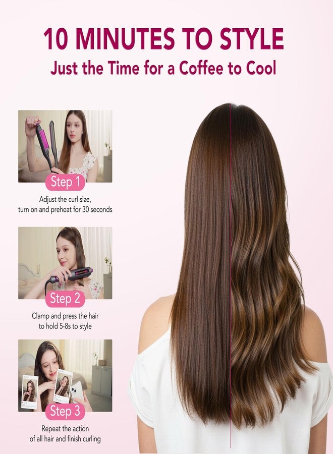 SKG Hair Crimper for Women, Beach Wave Hair Tool, Curling Wand with 4 Adjusted Curl Sizes (0.87"/1"/1.25"/ 1.38"), 5 Temp Adjustable PTC Anti-Scald with Ionic Ceramic Coating, Gift for Womens Birthday - Image 5