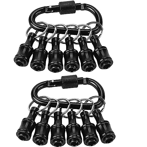 FACAINCXS Bit Holder 14 inch Hex Shank Screwdriver Bits Holder Extension Bar Keychain Screw Adapter Drill Change Handheld Screwdrivers Drill Bits Holder Portable 2SetBlack