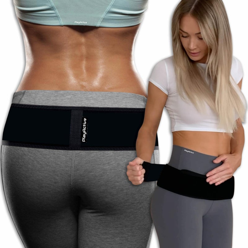PlayActive Sacroiliac SI Joint Hip Belt Sciatica Belt and Lower Back Support Brace for Women and Men Hip Braces for Hip Pain Pelvic Support Belt Trochanter Belt for Pain Relief RegularBlack - Image 3