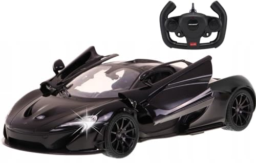 PowerTRC Officially Licensed McLaren P1 114 Scale Model Supercar with Functional Lights Realistic Open Doors Push Button Features Sleek Black Design - Image 1
