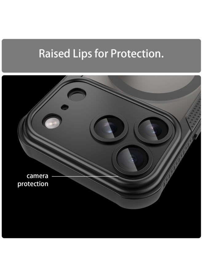 SanHu for iPhone 17 Pro Case Cover, Armor of Brushed Comfortable Oil Waterproof TPU+PC Soft Semi-translucentmatte Feel Cell Phone Protective Case for iPhone 17 Pro, Black - Image 5