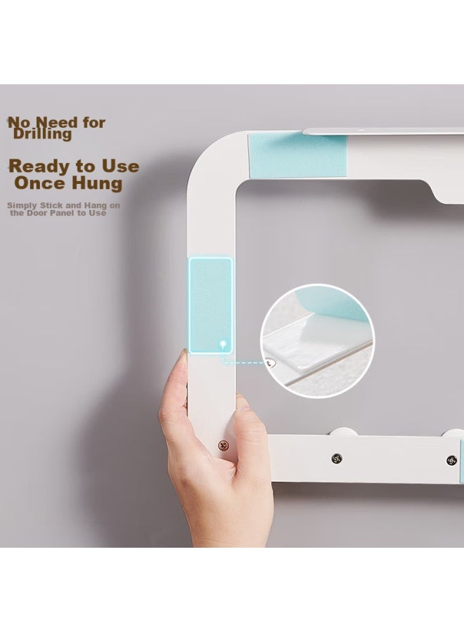 Ecoco Door Hook With Rear Hanging, No Drilling Required, Strong Adhesive, Traceless Towel Hook, Bathroom Clothes Hook, L-e1605