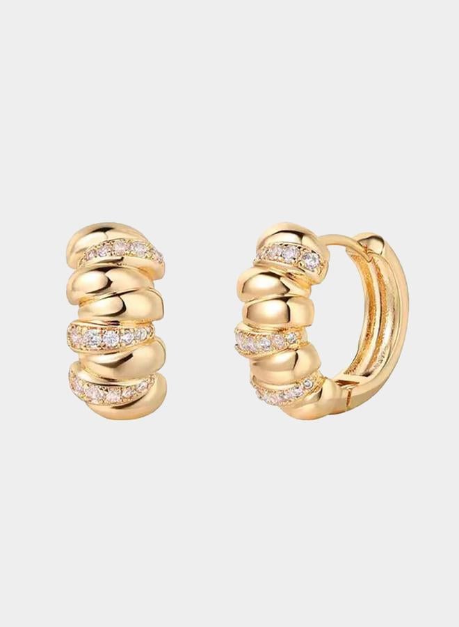 Styli Embellished Huggie Earrings