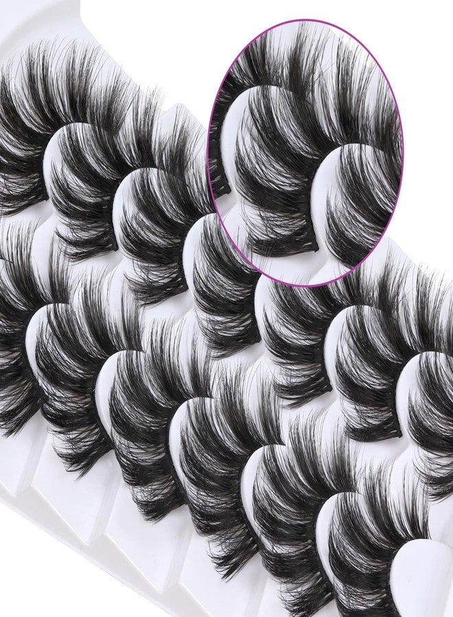 Losha Lashes Pack 7 Pairs Fluffy Faux Mink Eyelashes Soft Handmade False Eye Lashes for Dramatic Makeup - Image 2