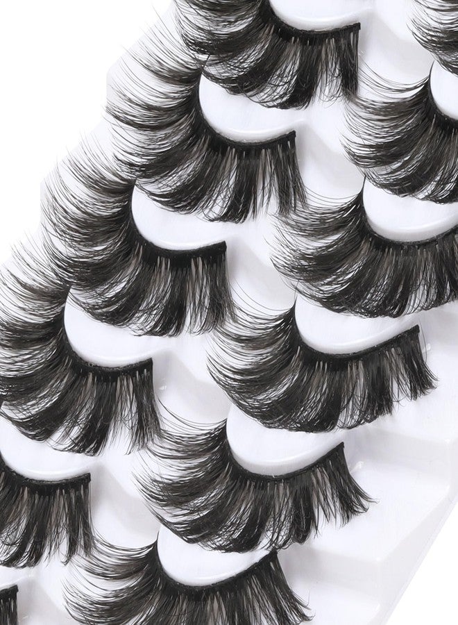 Losha Lashes Pack 7 Pairs Fluffy Faux Mink Eyelashes Soft Handmade False Eye Lashes for Dramatic Makeup - Image 5
