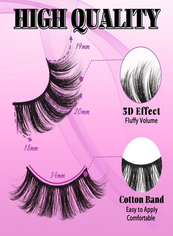 Losha Lashes Pack 7 Pairs Fluffy Faux Mink Eyelashes Soft Handmade False Eye Lashes for Dramatic Makeup - Image 3
