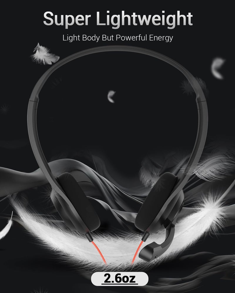 NUBWO HW02 USB Computer Headset with Clear Chat Microphone, Lightweight On-Ear Wired Headset for MS Teams, Skype, Webinars, Call Center and More (Black) - Image 3