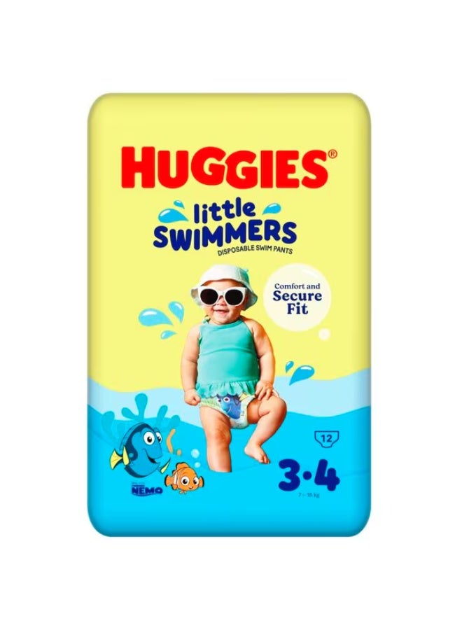 هجيز Little Swimmers Swim Nappies Size 4-3 - 7-12 kg Pack Of 12 - Image 3
