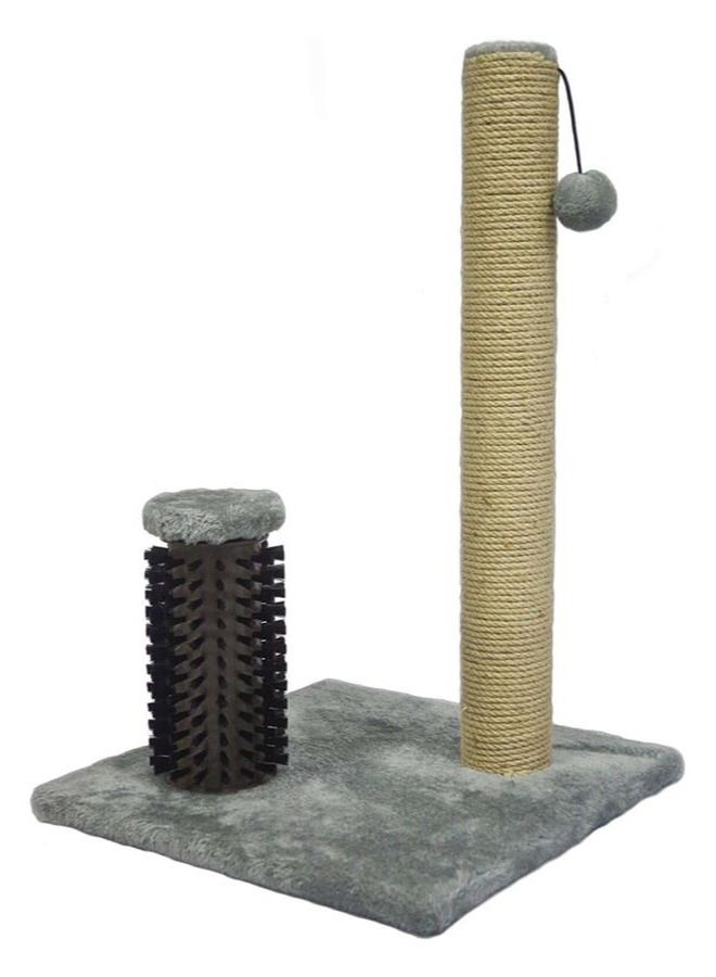 Flamingo Cat Scratching Tree with Brush Grey 60.5X39X39Cm - Image 1