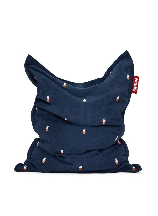 Fatboy Original Slim Recycled Cord Bean Bag x Miffy/Boris | Comfort, feels joyful, expressive, effortlessly stylish Super soft Indoor bean bag | Sustainable & eco friendly | 120x155 cm - Deep blue - Image 1