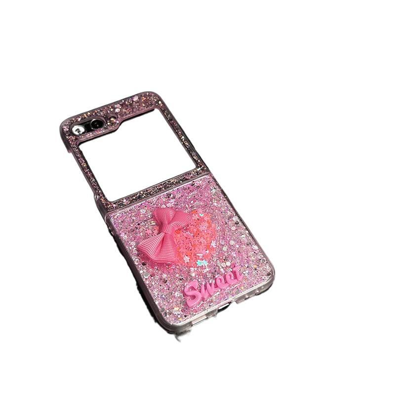 غطاء واقي، وردي TPU، لـ Samsung Galaxy Z Fold 5، تصميم فيونكة من مادة TPU باللون الوردي للتنقل اليومي سهل التخزين عملي للاستخدام المتكرر - Image 1