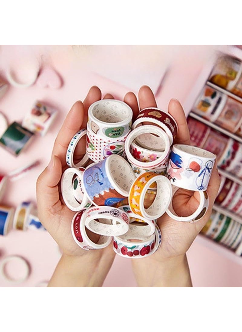 Gladnes Gladnes 100 Pcs Washi Tape Set with Kawaii Stickers Tweezer Pen and Spatula in 3Layer Storage Box Decorative Masking Tapes for Journaling Crafts and Gift Wrapping Pink  - Image 4