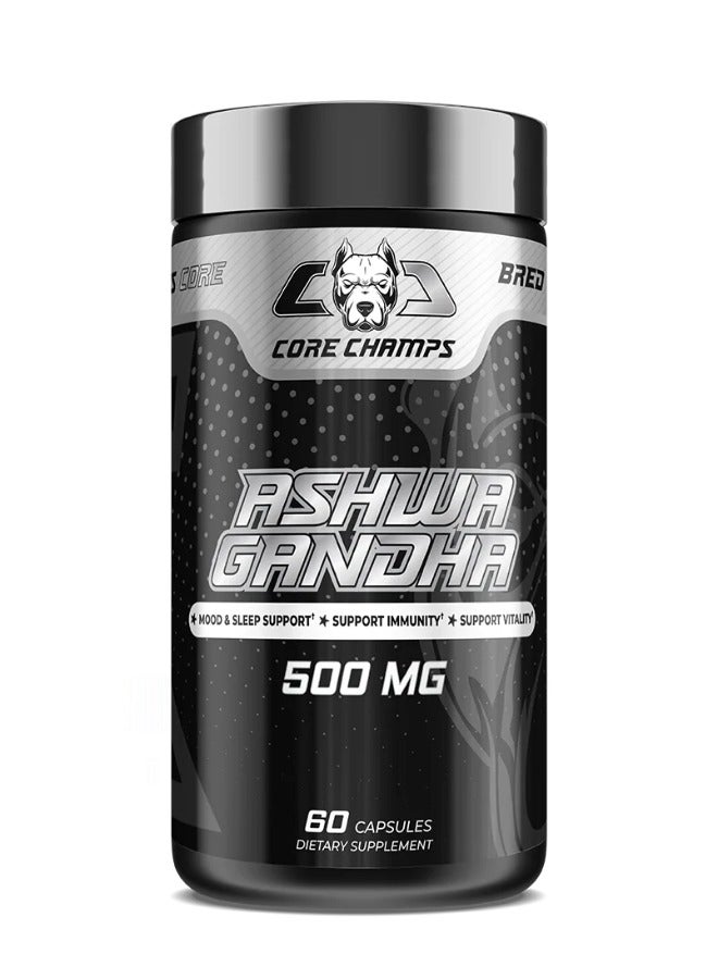 CORE CHAMPS Ashwagandha,500mg,60capsules
