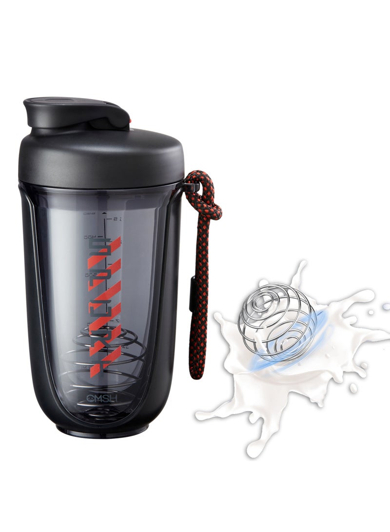 EYSOO Protein Shaker Bottle Protein Drink Shaker Cup 20 oz Shaker Bottle for Protein Mixes Leak-proof BPA-free Protein Mixer Cup with Blender Ball for Gym Fitness Workout (Black) - Image 1