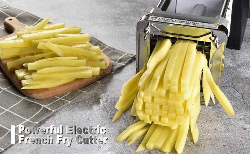 Sopito Electric French Fry Cutter, Sopito Stainless Steel Potato Cutter with 1/2-Inch Blade & 3/8-Inch Blade Perfect for Potatoes Carrots Cucumbers - Image 5