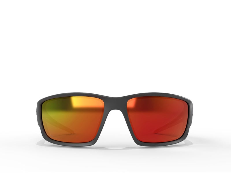 EDGE Kazbek Wrap-Around Safety Glasses, Anti-Scratch, Non-Slip, UV 400, Military Grade, ANSI/ISEA & MCEPS Compliant (Black, Aqua Precision Red Mirror) - Image 2