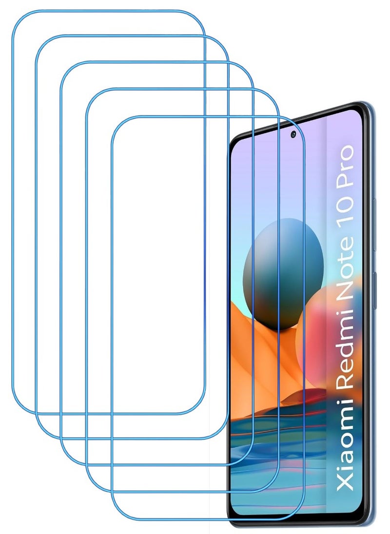 ACLIX 5 Pieces Antistatic ESD Dustproof Premium Quality High Definition Clear Tempered Glass Screen Protector Designed For Xiaomi Redmi Note 10 Pro - Image 1