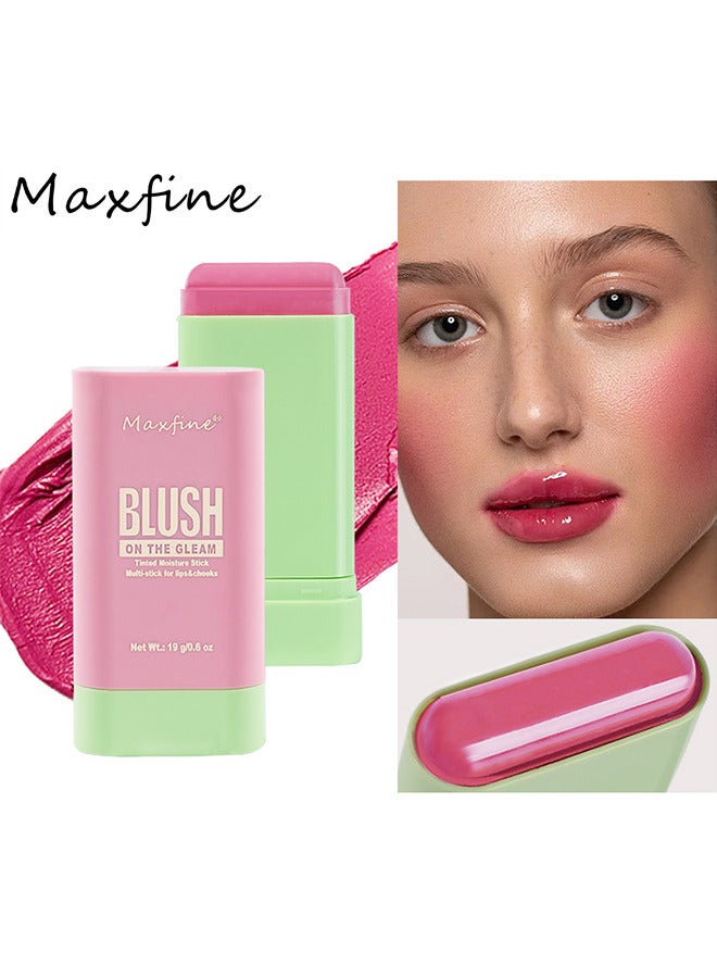 Maxfine On The Gleam Blush, Tinted Moisture Stick Multi-stick For Lips And Cheeks, Highlighting ​Color Silky Powder Blusher Stick Natural Glow Silly Blusher Light And Soft Feeling The Apply On Your Face  - Image 2
