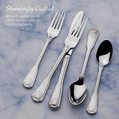 Towle London Shell 45-Piece 18/10 Stainless Steel Flatware Set, Service for 8 - Image 5