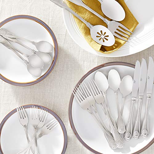 Towle London Shell 45-Piece 18/10 Stainless Steel Flatware Set, Service for 8 - Image 2