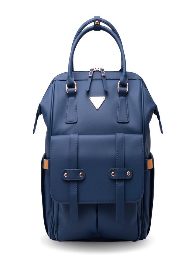 Cradleve Stella Diaper Bag for Moms | Stylish & Spacious Mommy Bag with Insulated Bottle Pockets | Waterproof Recycled Nylon | Backpack, Tote & Stroller Bag (Midnight Blue) - Image 1