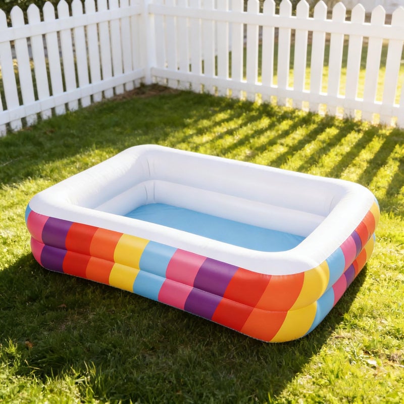 CHICLIST Kids Splash Pool Inflatable 74" Rectangular, Large BPA-Free PVC Kiddie Pool with Drain Plug for Ages 3-12 - Image 4