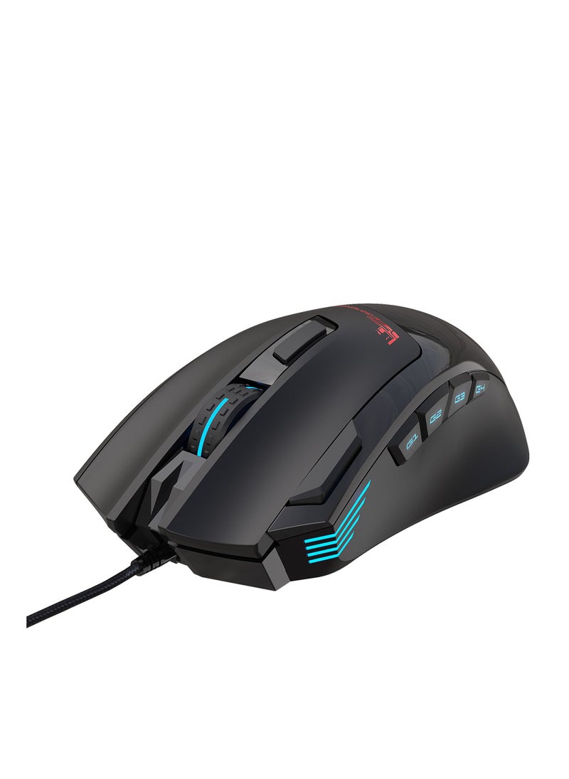 HXSJ - S600 Wired Mouse 9 Button 7200 DPI RGB Backlit Gaming Mice For PC and Computer Gamer - Image 1