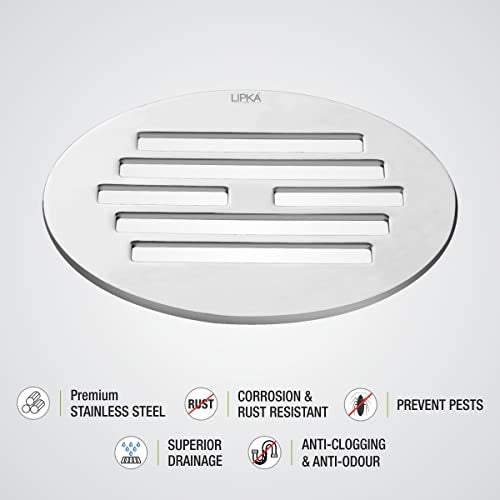 LIPKA Pack of 4 Golden Classic Jali Round Floor Drain|Premium Stainless Steel| 4 Inch with Hole | - Image 4