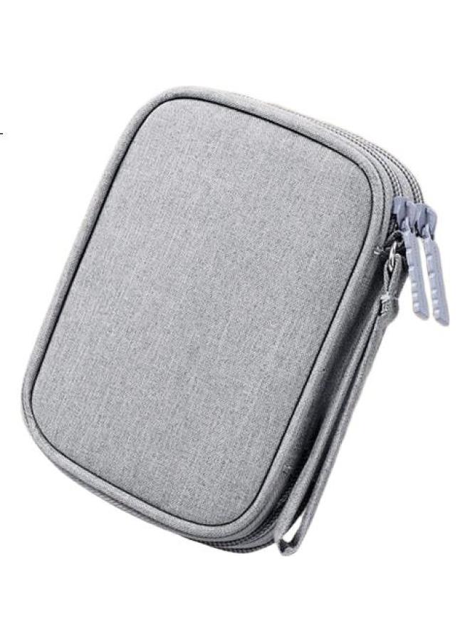 BUBM 2.5-Inch Portable Hard Drive Case Multi-Functional Cable Organizer Usb Flash Drive Phone U Disk Charging Treasure Earphone Protective Case Digital Accessories Storage Bag Gray Double Layer - Image 1