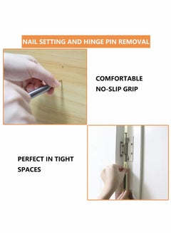 Y&D Dual Head Nail Setter and Hinge Pin Tool Punch Set, 2 Pcs Spring Set 1/32″ 1/16″ Center Hammerless 3500 PSI Striking Force Door Removal  - Image 4
