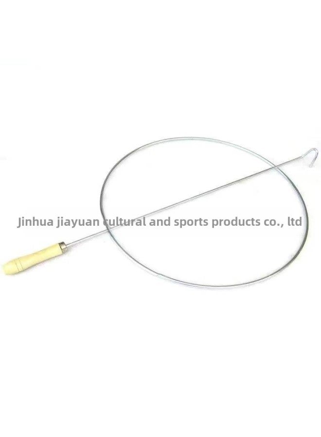 Direct Roll Iron Ring Solid Push Iron Ring Folk Sports Nostalgia Roll Iron Ring Children Adult Fitness Ring-Color:Wooden Handle Diameter 38cm Thin  - Image 1