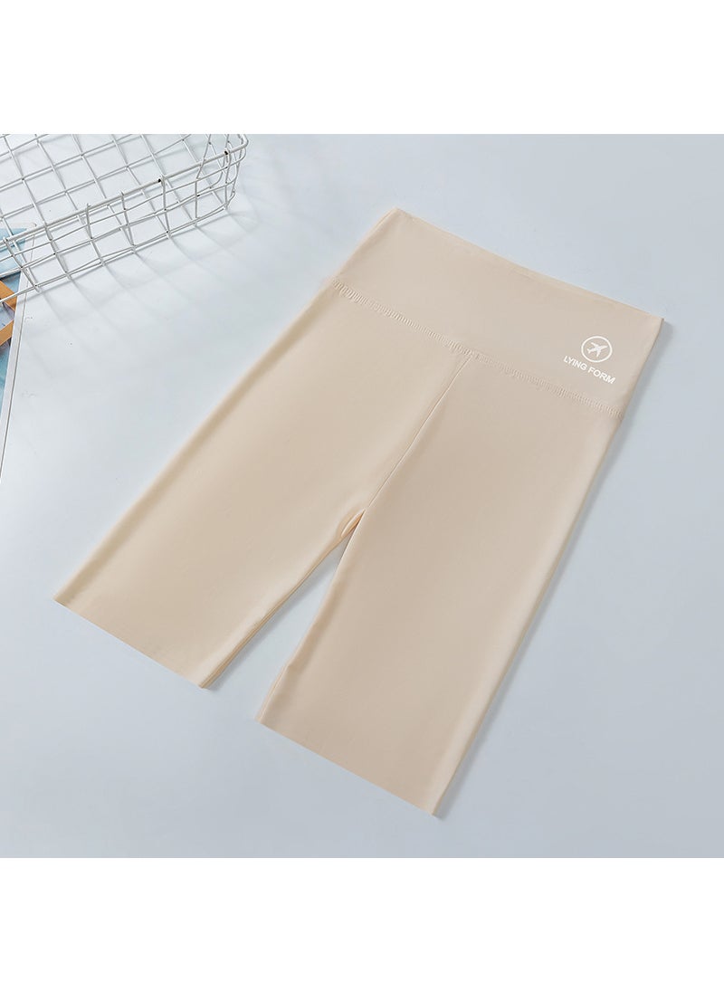 Generic - High Waist Shark Shorts Women Summer Yoga Cycling Aircraft five points [beige]] - Image 1