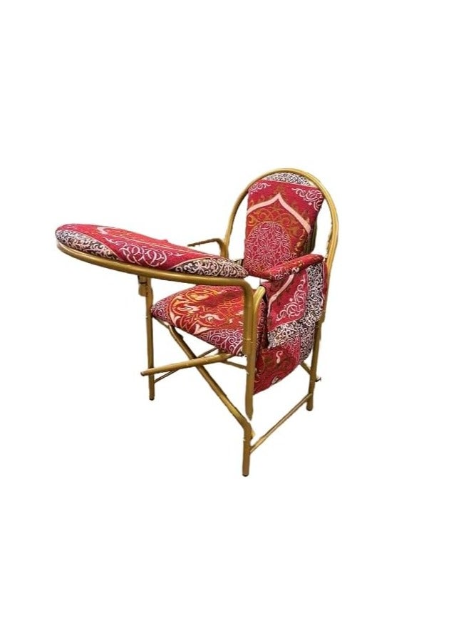 ريبنيو كرسي الصلاة المريح القابل للطي لكبار السن مع مسند وجيب جانبي لون احمر - Image 1