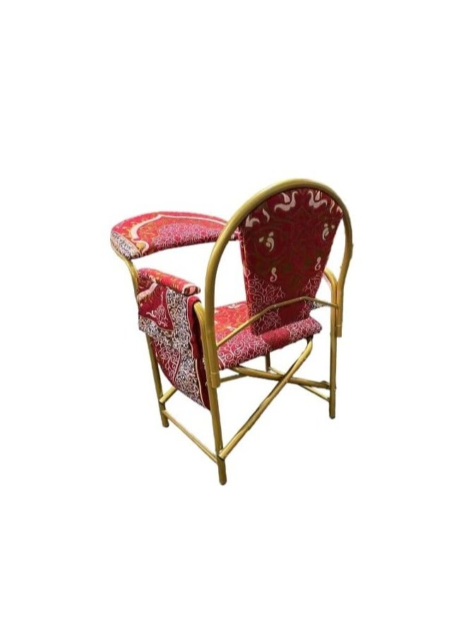 ريبنيو كرسي الصلاة المريح القابل للطي لكبار السن مع مسند وجيب جانبي لون احمر - Image 3