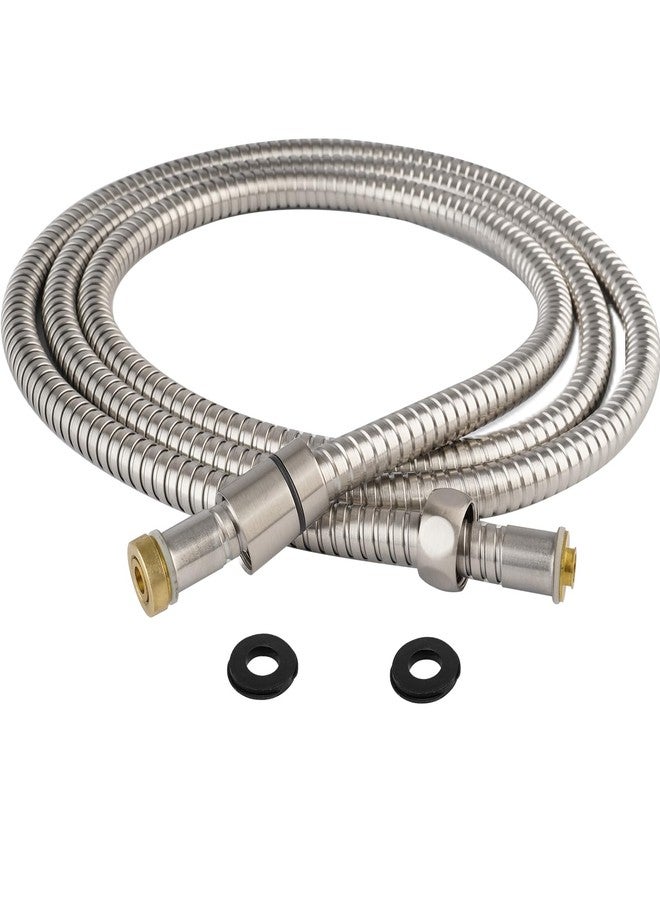 Hibbent All Metal Shower Hose, 90 Inch Stainless Steel Extra Long Bathroom Shower Hose Replacement, Anti-Twist Flexible Handheld Shower Head Hose Extension with Brass Insert & Nut, Brushed Nickel - Image 1