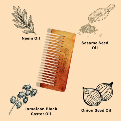 Tattvalogy Wide Toothed Raw Neem Comb |Kaachi Neem Wooden Comb for Blood Circulation & Hair Growth | avoid Hair Pulling, Static Electricity, Itchy Scalp & Oil Build-Up - Image 4