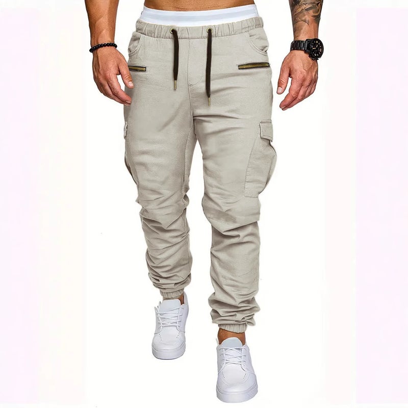 Men's Casual Cargo Pants Multi-Pocket Harem Joggers - Image 2