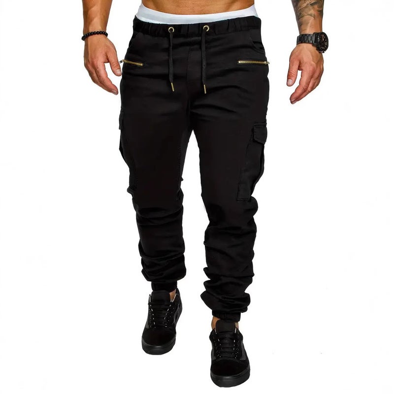 Men's Casual Cargo Pants Multi-Pocket Harem Joggers - Image 3