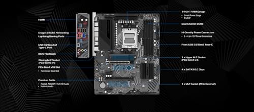 ASRock B650 PG Lightning ATX Motherboard: AMD AM5 Ryzen 9000/8000/7000, DDR5 7200+ OC, PCIe 5.0 M.2, USB 3.2 Gen2x2 Type-C, 2.5G LAN, Nahimic Audio - Image 3