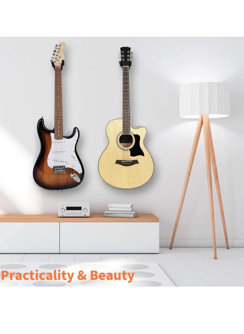 Gonice - Guitar Hanger Guitar Wall Mount Holder Hook Stand, String Instruments Wall Hangers Stands Holders Hooks for Acoustic Electric Bass Classical Ukulele Guitars-Black - Image 1
