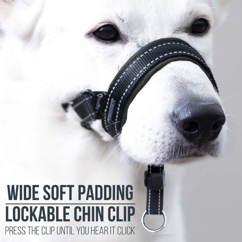 GoodBoy Dog Head Halter with Safety Strap - Stops Heavy Pulling On The Leash - Padded Headcollar for Small Medium and Large Dog Sizes - Head Collar Training Guide Included (Size 2, Black) - Image 3