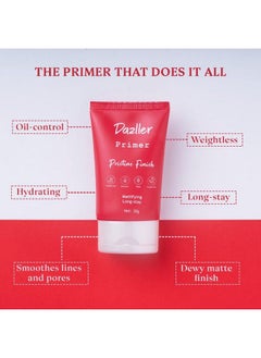 DAZLLER Pristine Finish Primer 30G Smoothens Pores Mattifying Transferproof Parabenfree Enriched With Aloe Centella And Vitamin E Vegan & Crueltyfree  - Image 5