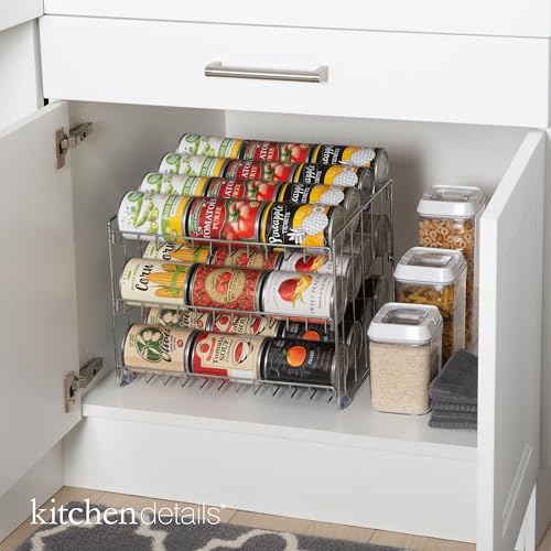 Kitchen Details 3 Tier Can Organizer | Canned Food Storage Rack | Kitchen Cabinet and Pantry Organization | Holds 36 Cans | Space Saving | Chrome - Image 4