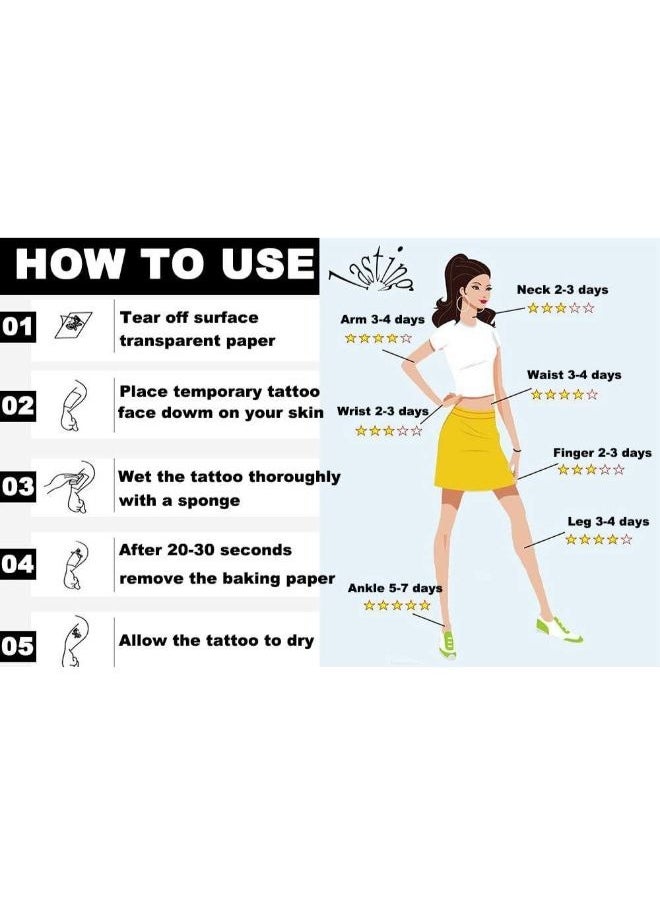 Generic - 30 Sheets Temporary Tattoo Beautiful Semi-Permanent Simulation Stickers - Image 1