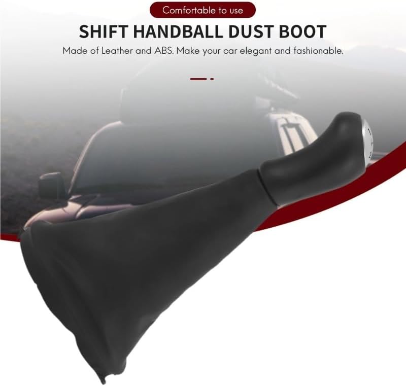 QASULER 5 Speed Manual Gear Shift Knob with Boot Cover - Image 4