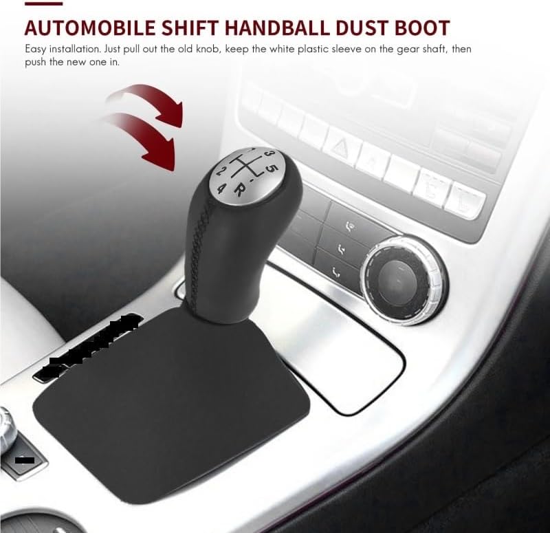 QASULER 5 Speed Manual Gear Shift Knob with Boot Cover - Image 3
