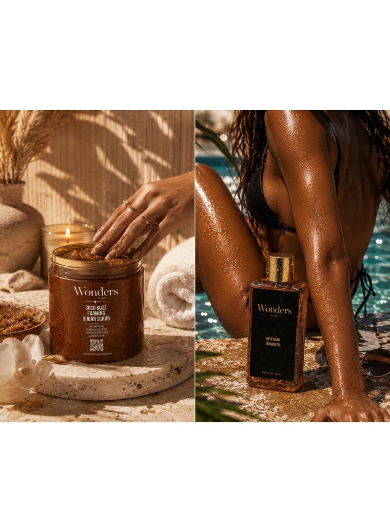 Wonders Coco Buzz Foaming Sugar Scrub 500ml – Coconut Scented Exfoliating Body Polish, Buffs Away Dead Skin, Glycerin Hydrates, Tan Prep for Women & Men - Image 2