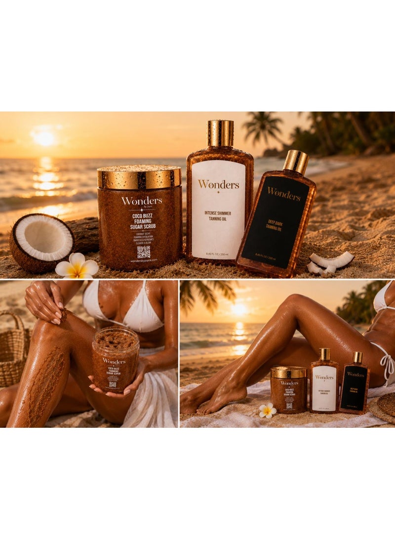 Wonders Coco Buzz Foaming Sugar Scrub 500ml – Coconut Scented Exfoliating Body Polish, Buffs Away Dead Skin, Glycerin Hydrates, Tan Prep for Women & Men - Image 4